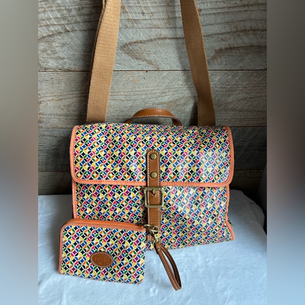 Fossil Brown Backpack with Leather Accents